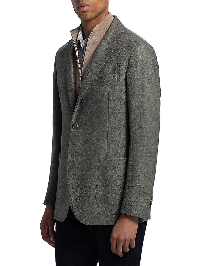 Wool, Cotton & Cashmere Single-Breasted Sport Coat