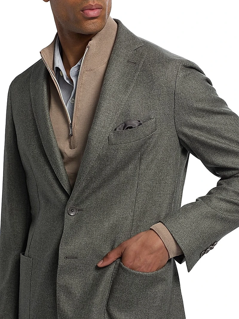 Wool, Cotton & Cashmere Single-Breasted Sport Coat