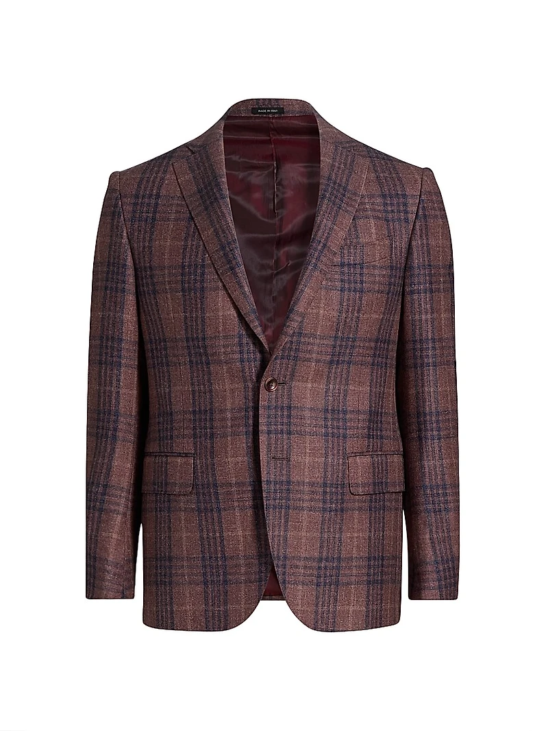 Plaid Wool-Blend Sport Coat