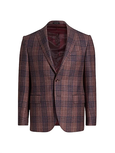 Plaid Wool-Blend Sport Coat