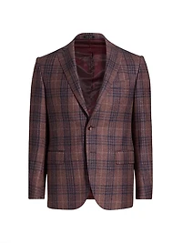 Plaid Wool-Blend Sport Coat