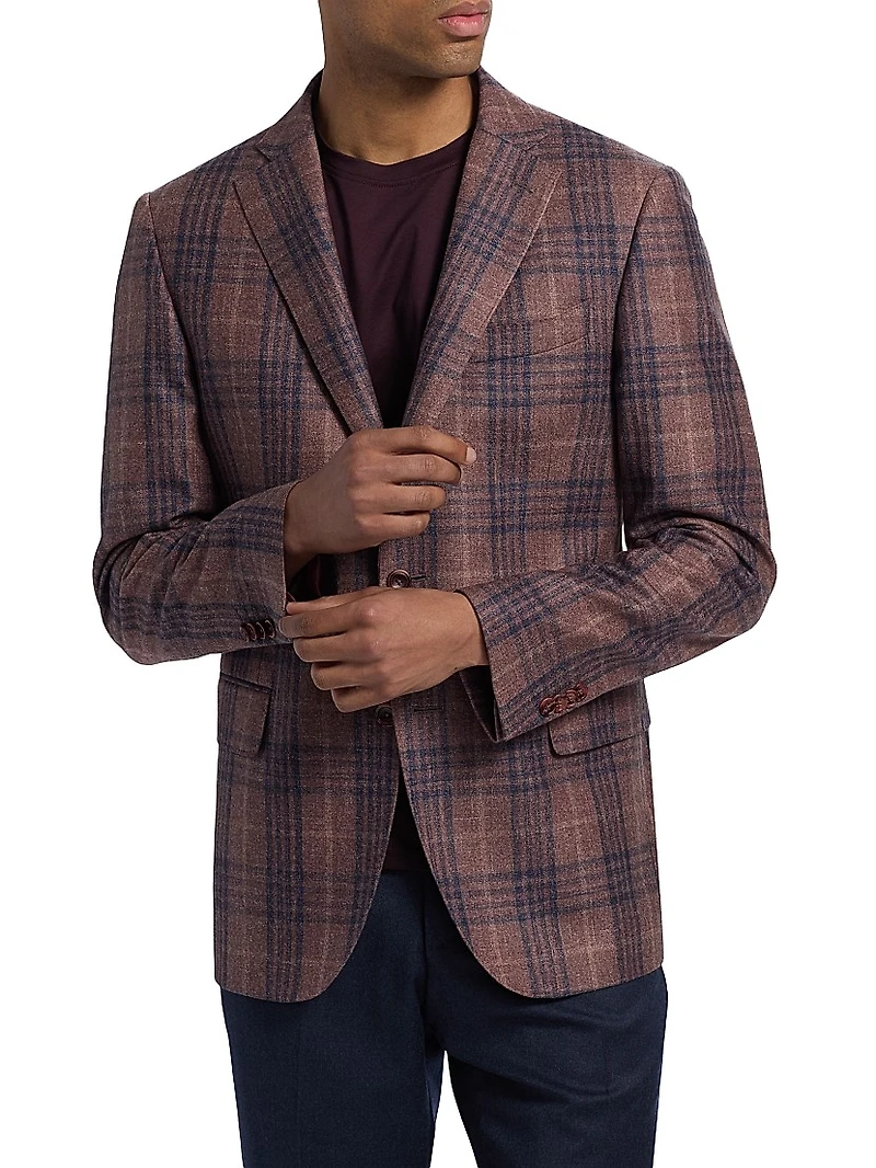 Plaid Wool-Blend Sport Coat