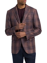 Plaid Wool-Blend Sport Coat