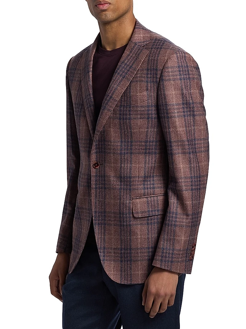 Plaid Wool-Blend Sport Coat