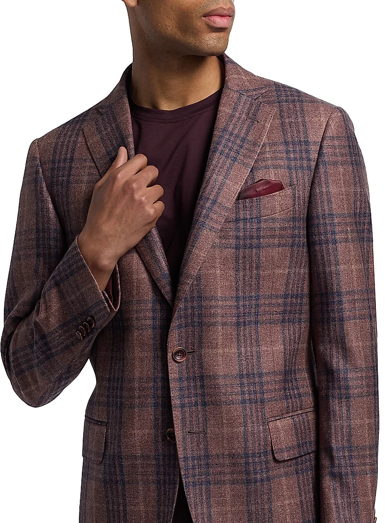 Plaid Wool-Blend Sport Coat