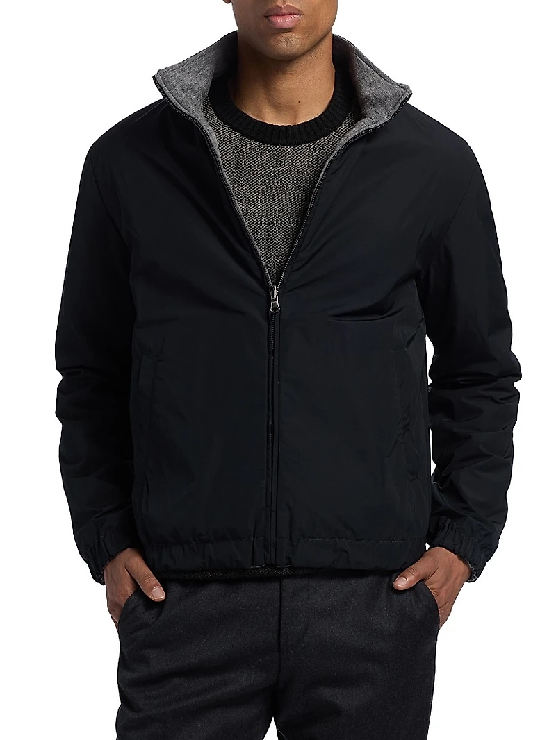 Reversible Cotton-Blend Bomber Jacket