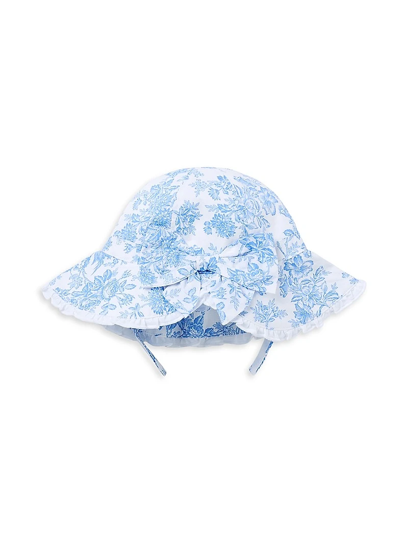 Baby Girl's Floral Rashguard Swimsuit & Hat Set