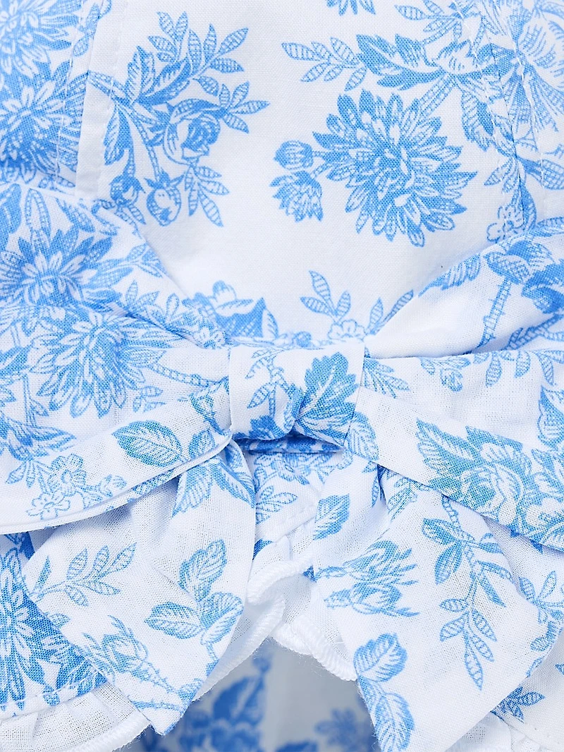 Baby Girl's Floral Rashguard Swimsuit & Hat Set