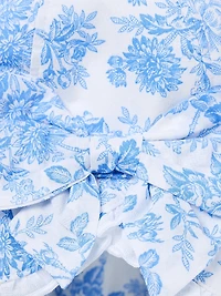 Baby Girl's Floral Rashguard Swimsuit & Hat Set