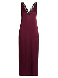 Satin-Lace V-Neck Maxi Slipdress