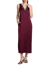 Satin-Lace V-Neck Maxi Slipdress