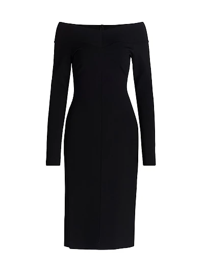 Portrait Knit Sheath Dress