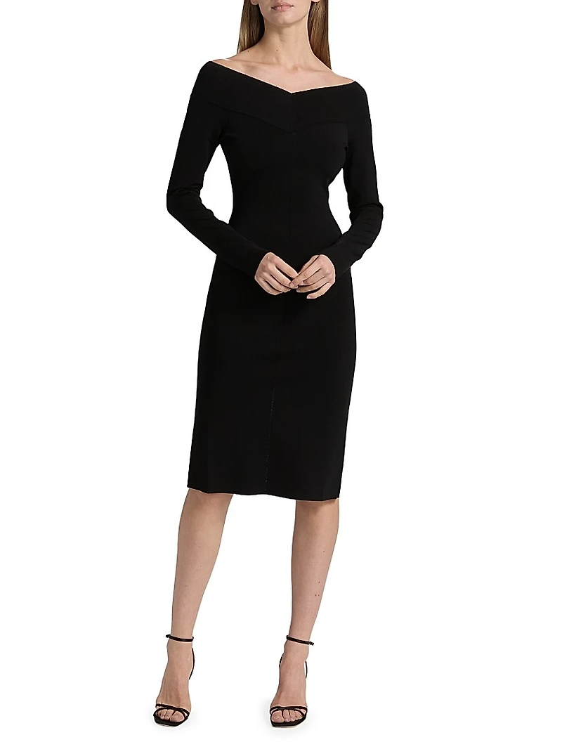 Portrait Knit Sheath Dress