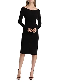 Portrait Knit Sheath Dress