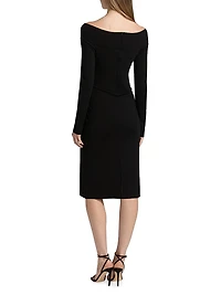 Portrait Knit Sheath Dress