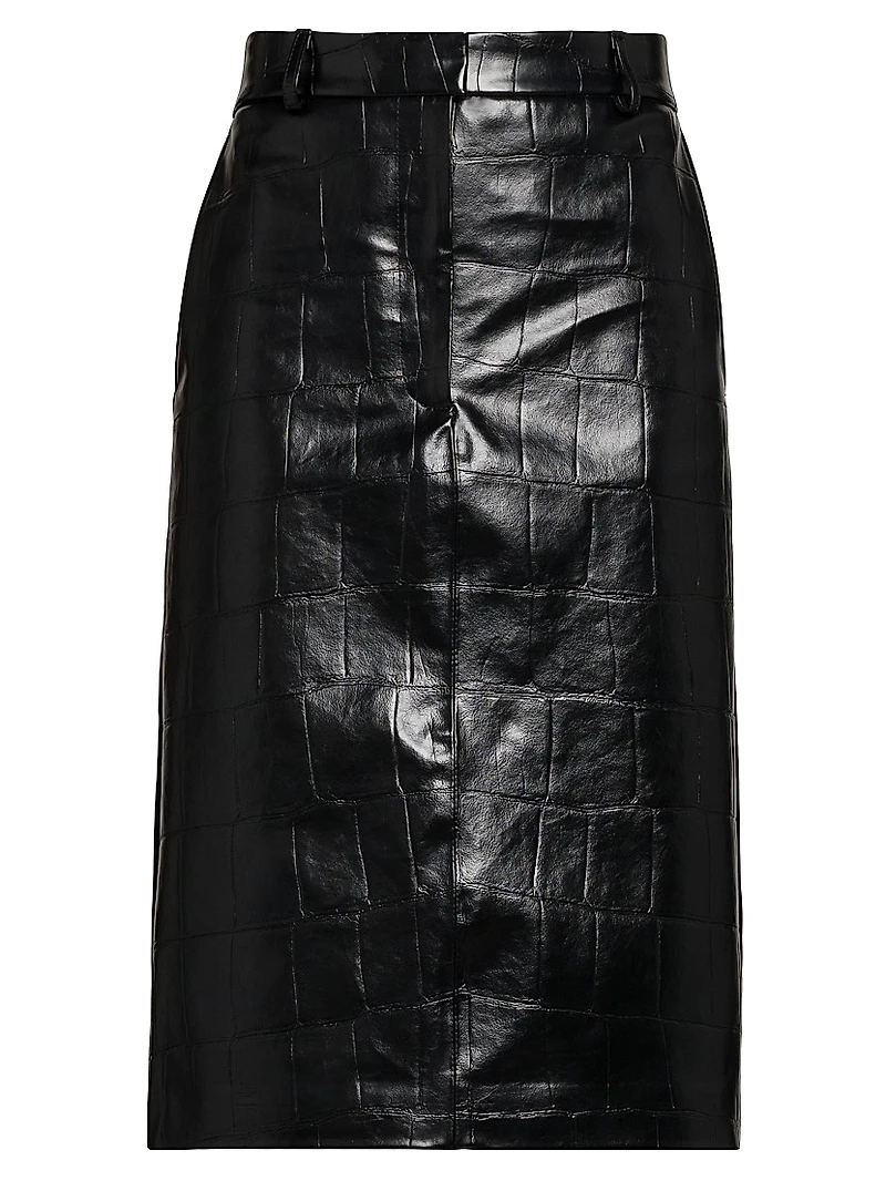 Croco Combo Midi-Skirt