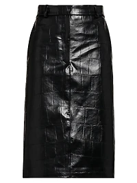 Croco Combo Midi-Skirt