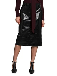 Croco Combo Midi-Skirt