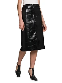 Croco Combo Midi-Skirt