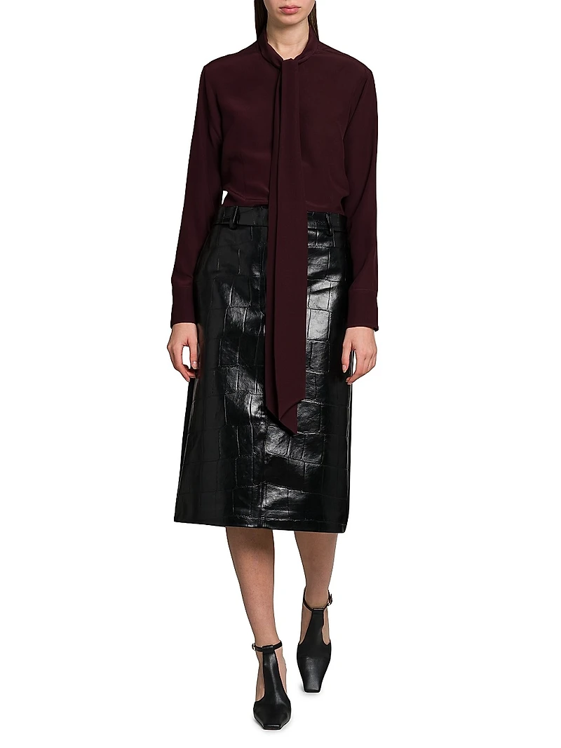 Croco Combo Midi-Skirt