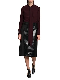 Croco Combo Midi-Skirt