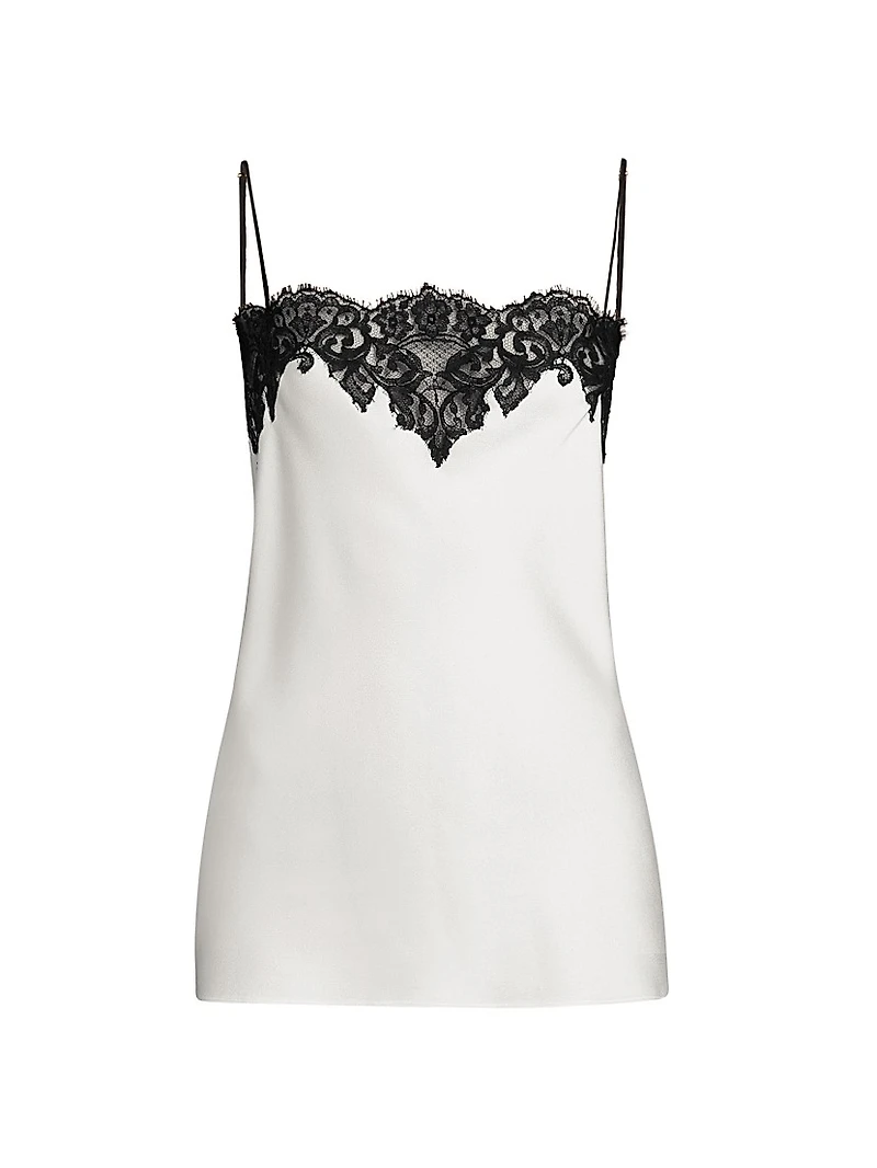 Satin Lace Square-Neck Slip Top