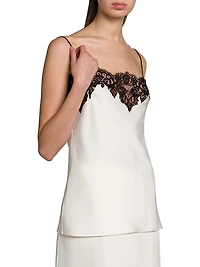 Satin Lace Square-Neck Slip Top