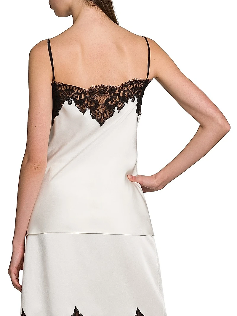 Satin Lace Square-Neck Slip Top