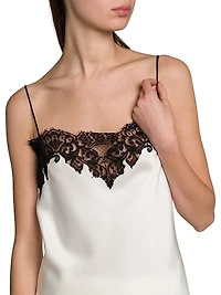 Satin Lace Square-Neck Slip Top