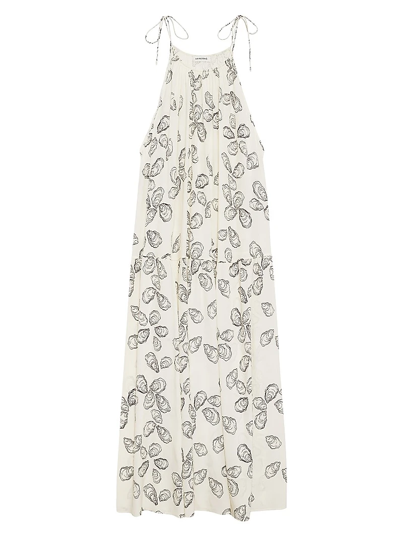 Santana Oyster-Shell-Print A-Line Maxi Dress