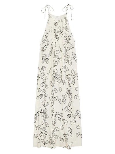Santana Oyster-Shell-Print A-Line Maxi Dress