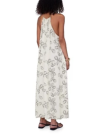 Santana Oyster-Shell-Print A-Line Maxi Dress