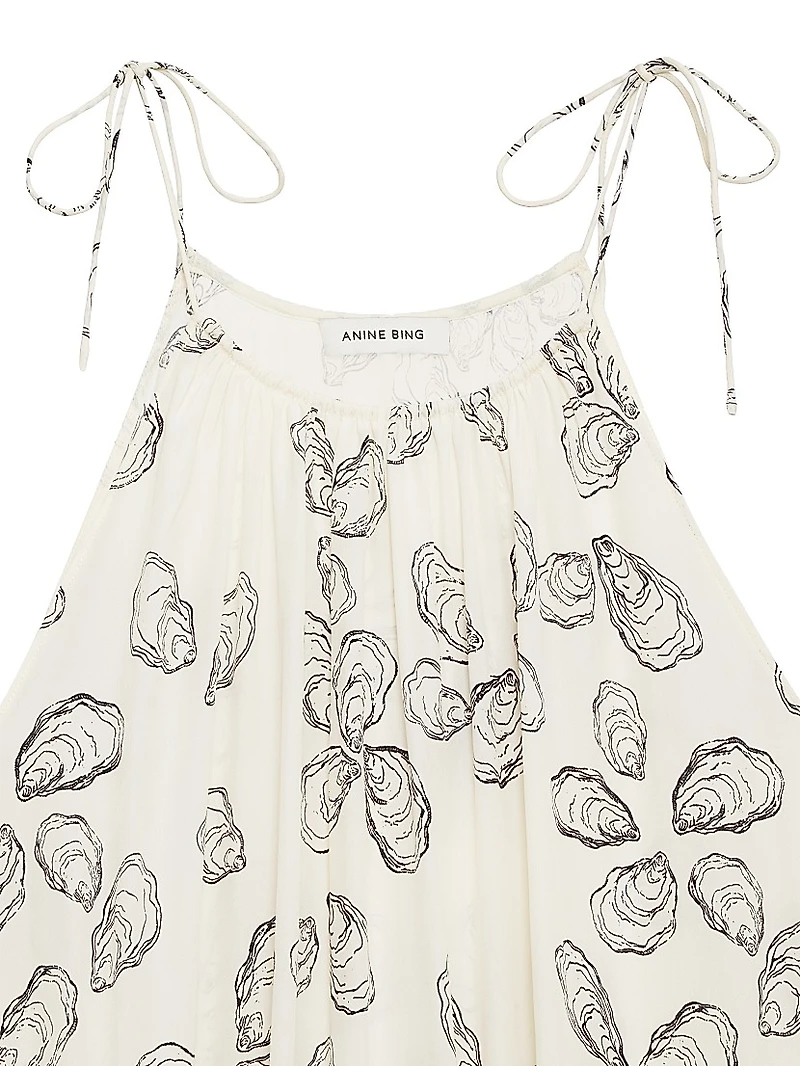 Santana Oyster-Shell-Print A-Line Maxi Dress