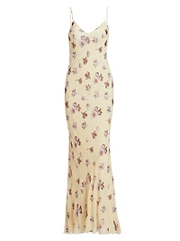 Floral Rhinestone Maxi Dress