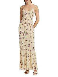 Floral Rhinestone Maxi Dress