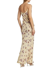 Floral Rhinestone Maxi Dress