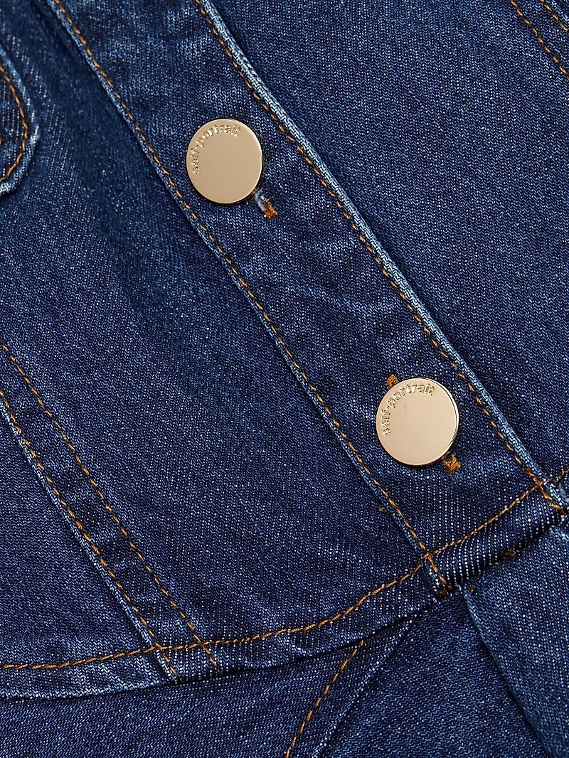 Halter Denim Fit & Flare Minidress