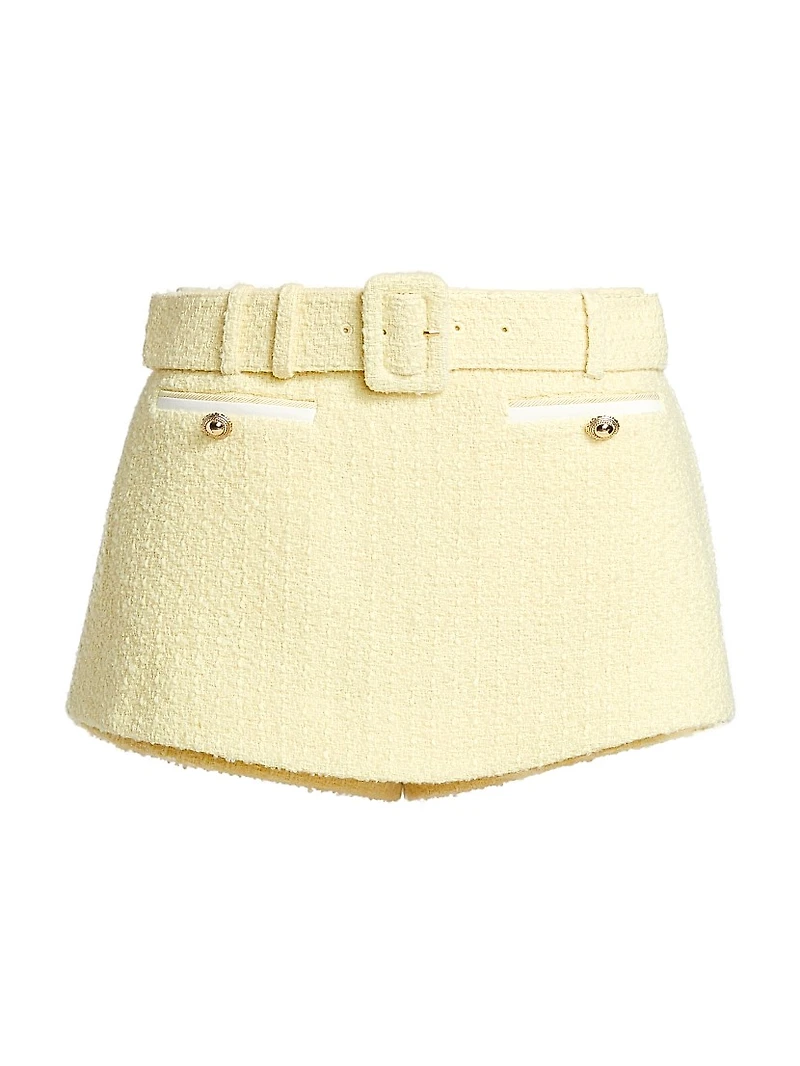 Bouclé Tweed Belted Skort
