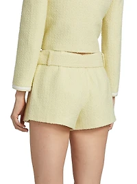 Bouclé Tweed Belted Skort