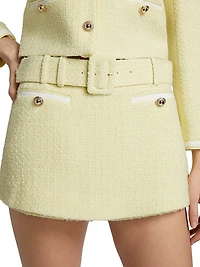 Bouclé Tweed Belted Skort