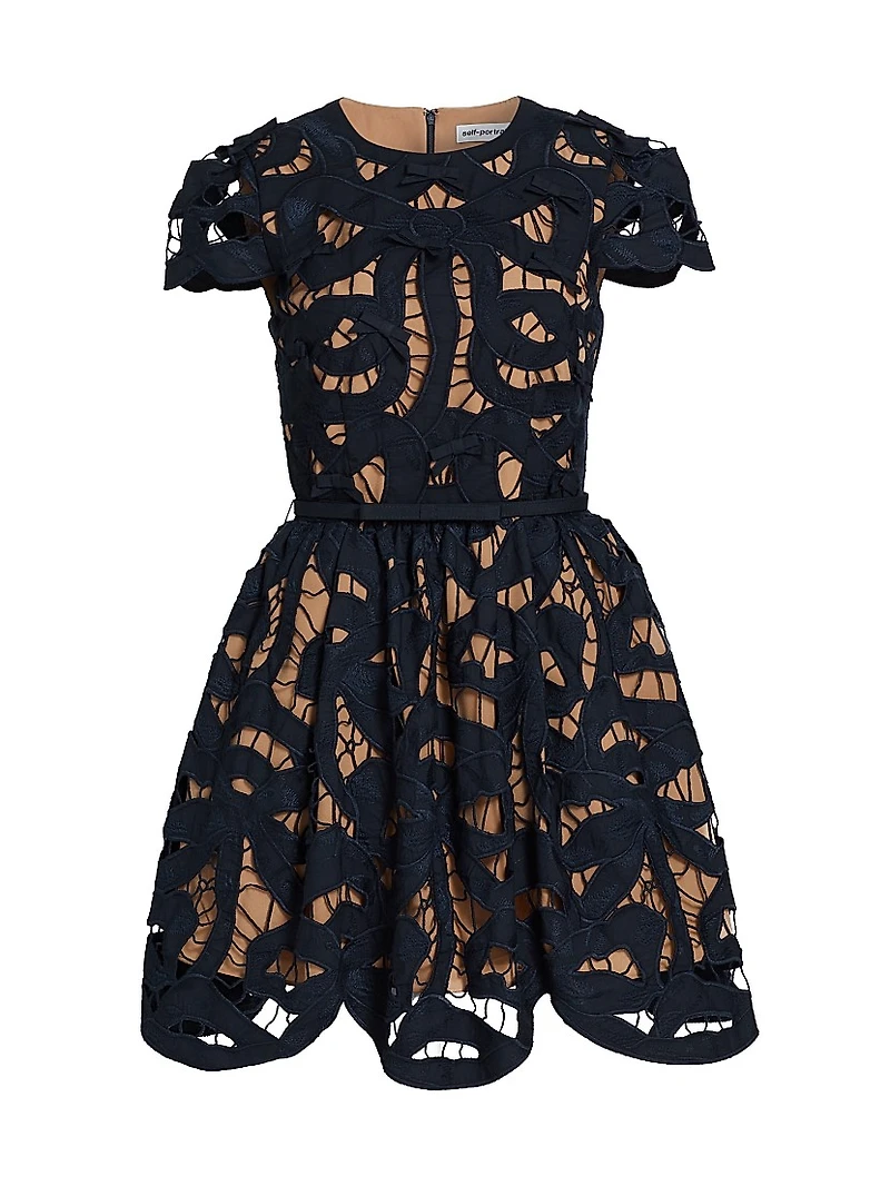 Embroidered Cotton Poplin Fit & Flare Minidress