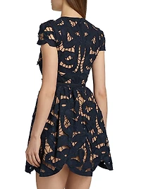 Embroidered Cotton Poplin Fit & Flare Minidress