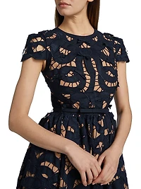 Embroidered Cotton Poplin Fit & Flare Minidress