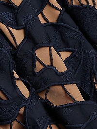 Embroidered Cotton Poplin Fit & Flare Minidress