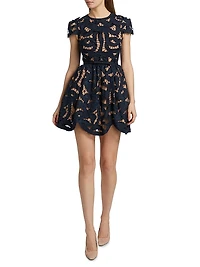 Embroidered Cotton Poplin Fit & Flare Minidress