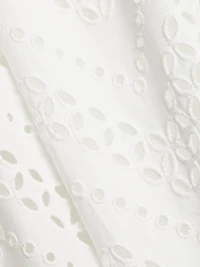 Eyelet Cotton A-Line Midi-Dress
