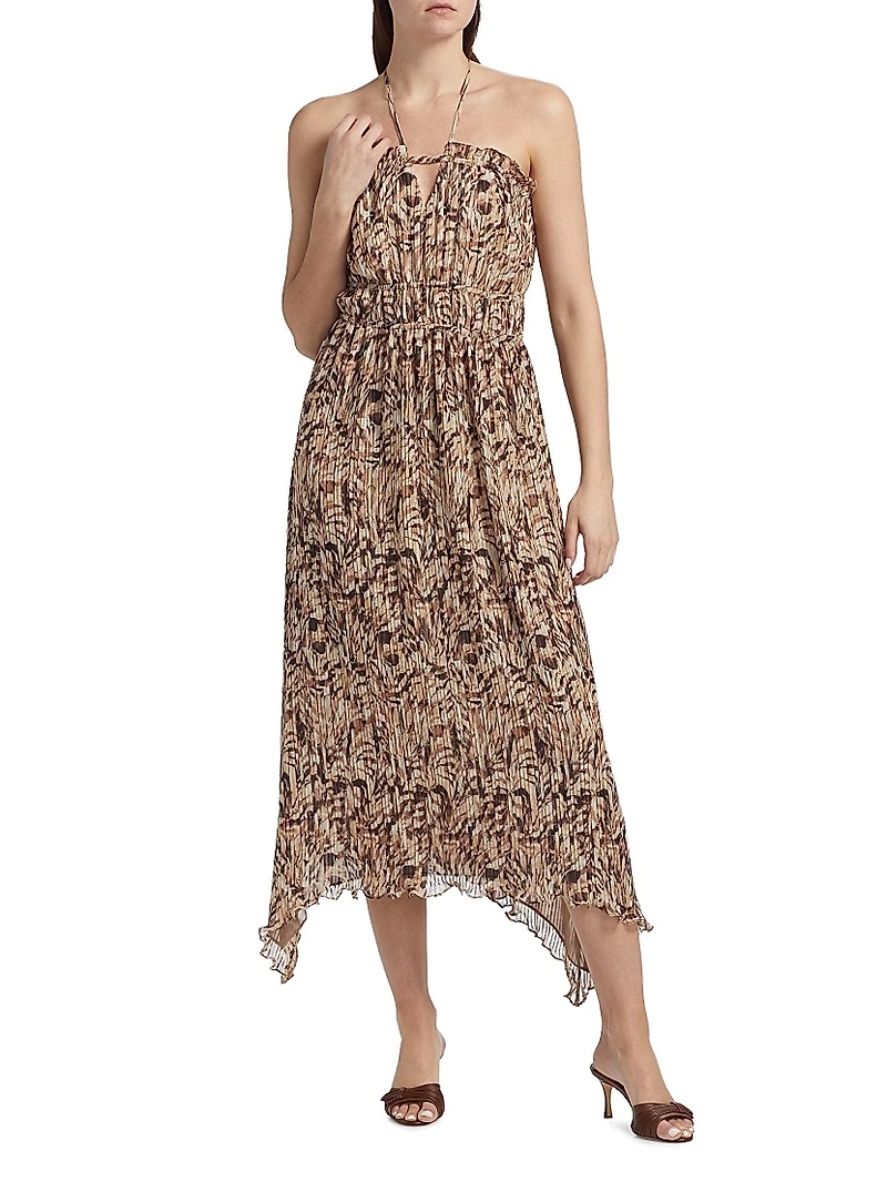 Gabriela Printed Halterneck Midi-Dress