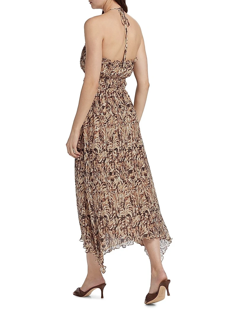 Gabriela Printed Halterneck Midi-Dress