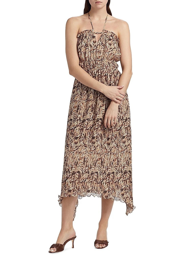 Gabriela Printed Halterneck Midi-Dress