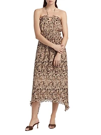 Gabriela Printed Halterneck Midi-Dress